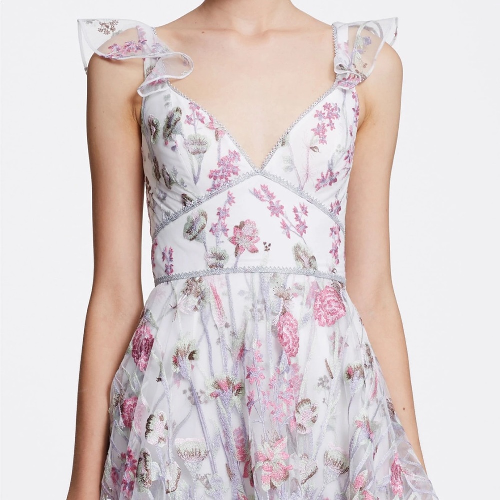 Marchesa Notte hand embroidered gown